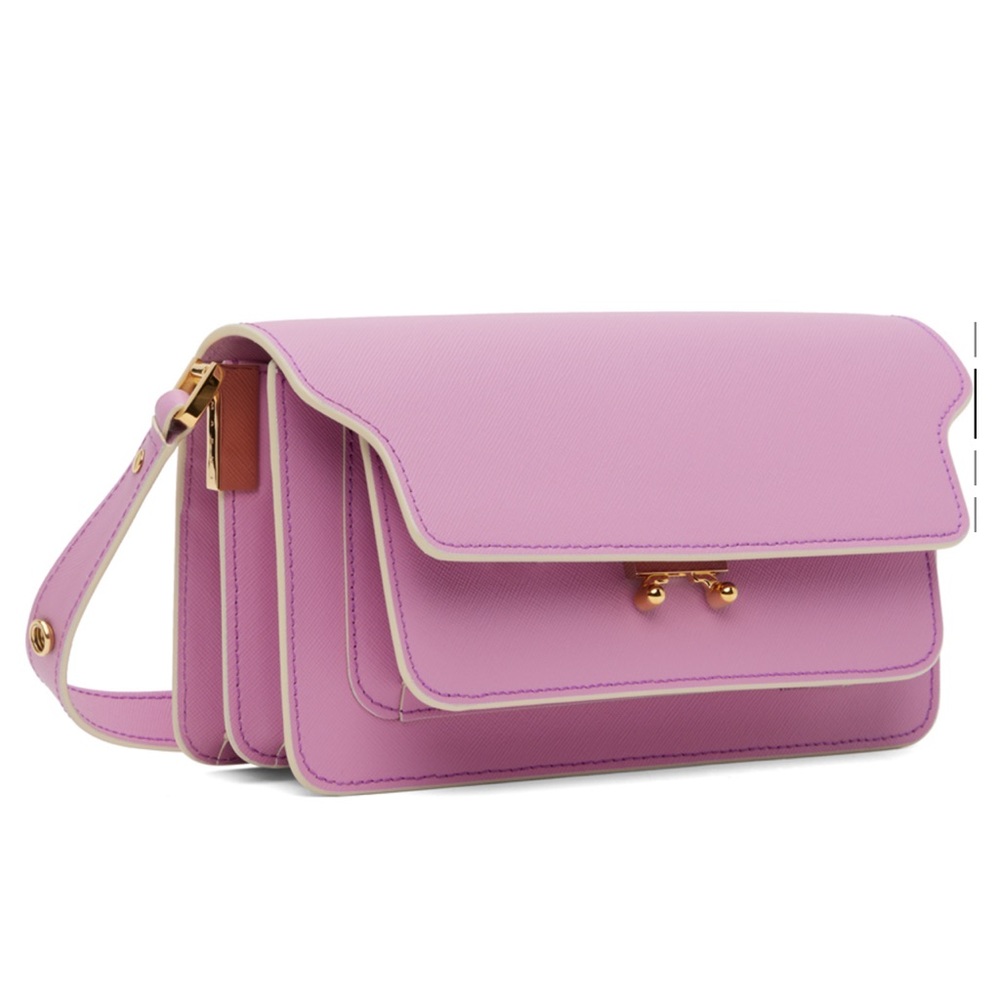 BRAND NEW AUTHENTIC MARNI PURPLE PINK EW Trunk Shoulder Bag